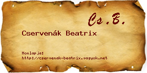 Cservenák Beatrix névjegykártya