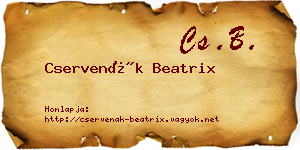 Cservenák Beatrix névjegykártya
